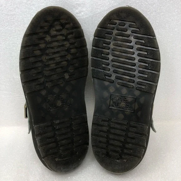 Dr. Martens Sandals Maxxy Buttery Soft Leather Sage Green Slides - Picture 10 of 15